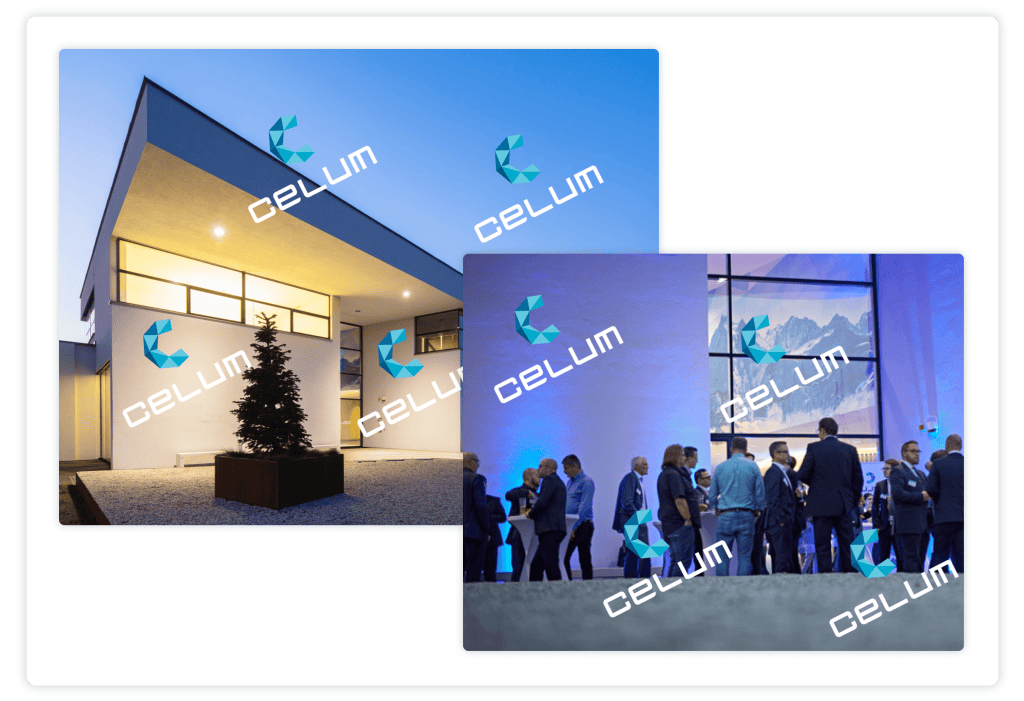 Example images with CELUM watermark for protection and brand consistency.